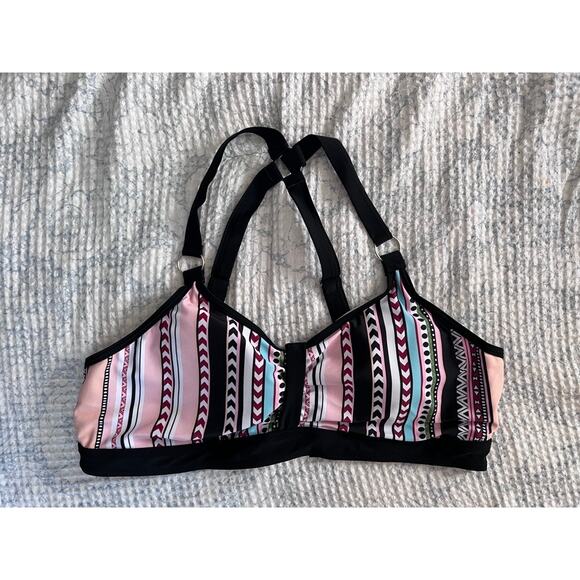 New Modlily Bikini Top 2XL Multi Pastel Full Coverage Molded Cups Built In Bra - Picture 1 of 4